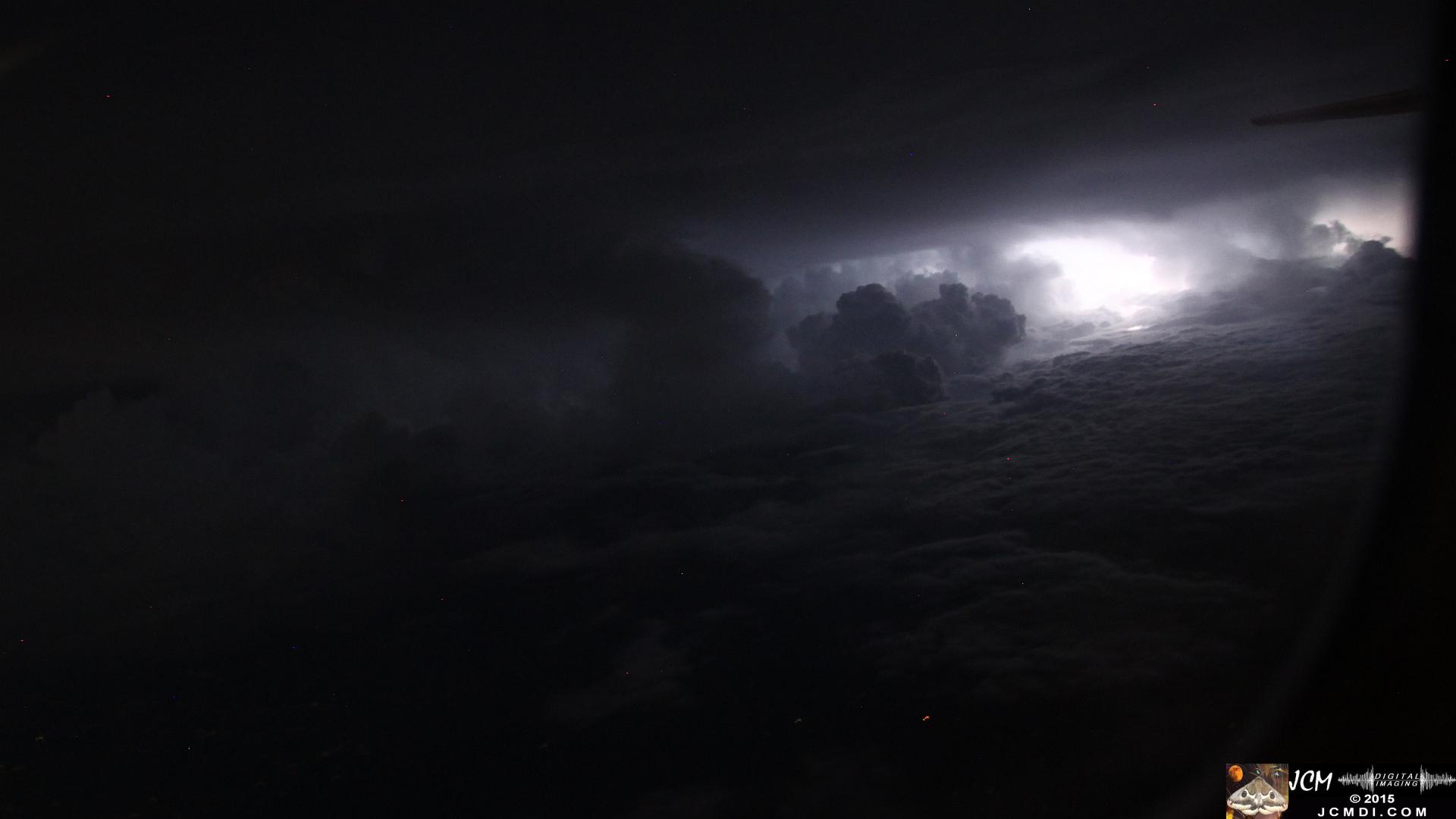 Cloud lightning from aircraft window � BNA to LAX 7-28-2015 hand-held, Canon 5D Mk2